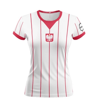 Koszulka sportowa damska T-shirt Octagon Polska Retro biało/czerwona Limited Edition