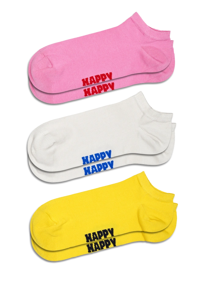 Skarpety Happy Socks 3-Pack Solid Low Socks różowe/białe/żółte