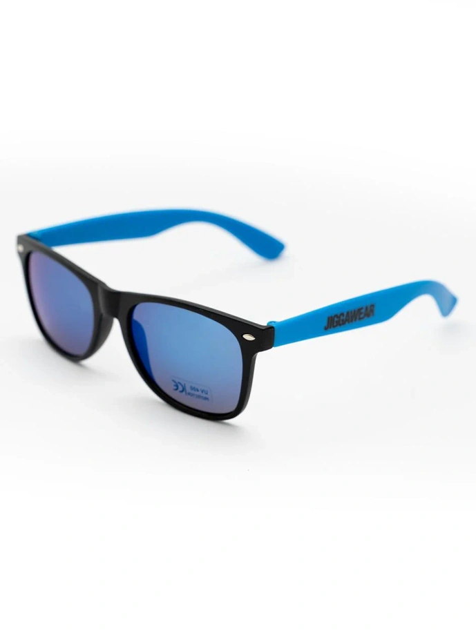 Okulary przeciwsłoneczne Jigga Wear Name Color Wayfarer czarno/niebieskie