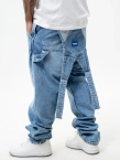 Spodnie męskie Jeans Ogrodniczki Jigga Wear Logo Dungarees niebieskie