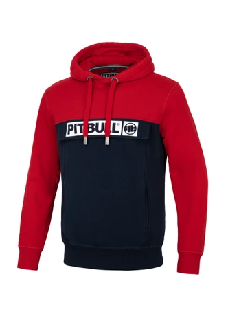 Bluza męska z kapturem Pitbull Pit Bull Two-Color Hilltop hooded czerwona/granatowa