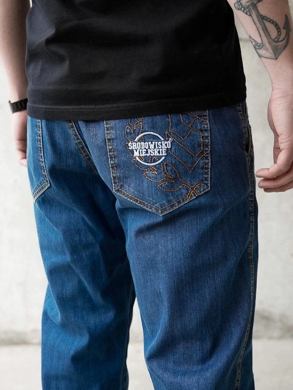 Spodnie męskie jogger jeans Środowisko Miejskie Laur niebieskie