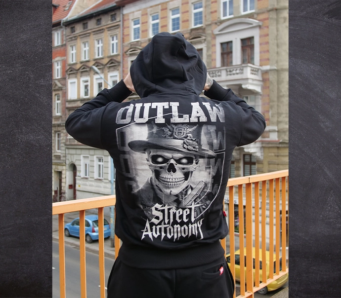 Bluza męska z kapturem Street Autonomy Outlaw czarna