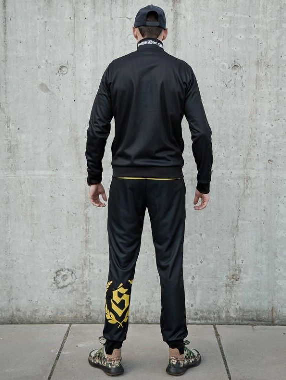 Spodnie dresowe męskie Środowisko Miejskie Laur Poliester czarno/żółte