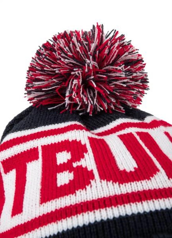 Czapka zimowa z pomponem Pit Bull Beanie Fleming navy/red