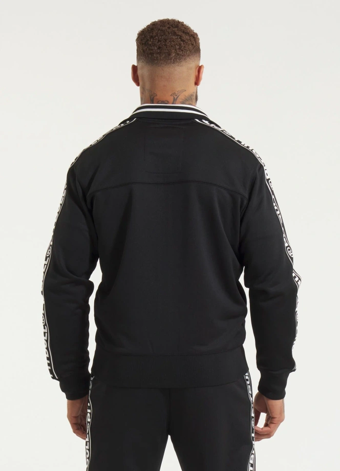 Bluza męska rozpinana Pit Bull Oldschool Tape Logo 26 czarna