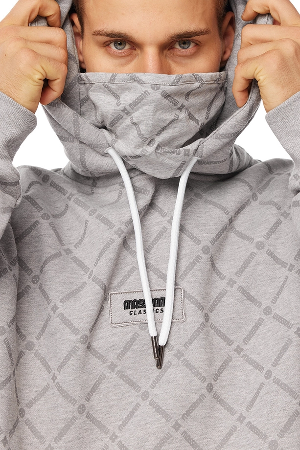 Bluza męska z kapturem Mass Dnm Monogram szara