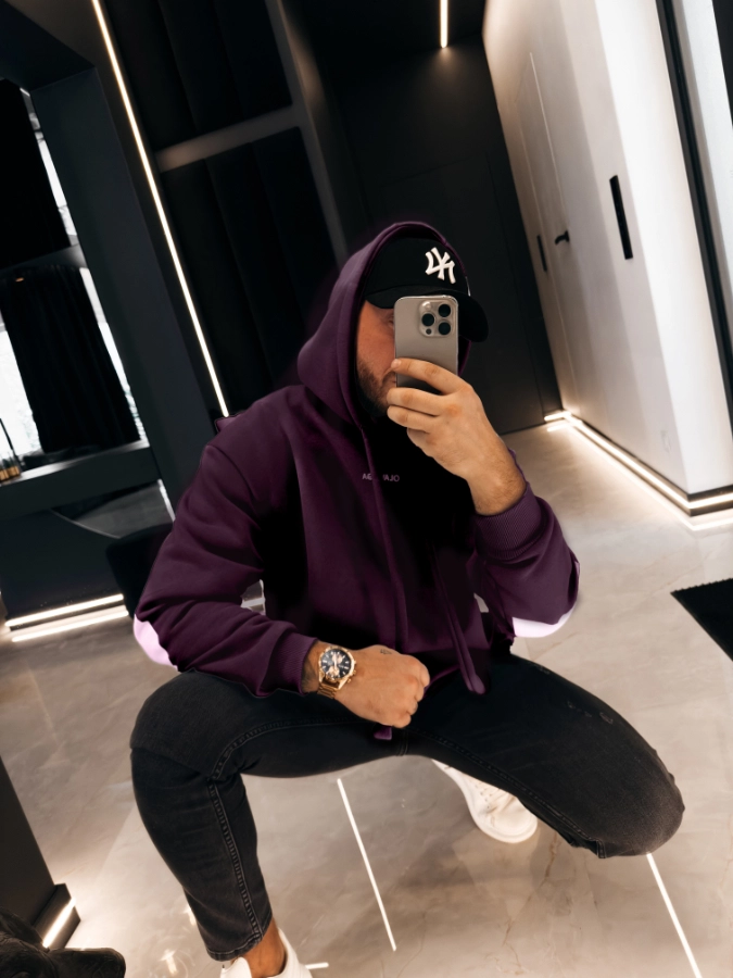 Bluza męska z kapturem Olavoga Vinta fioletowa