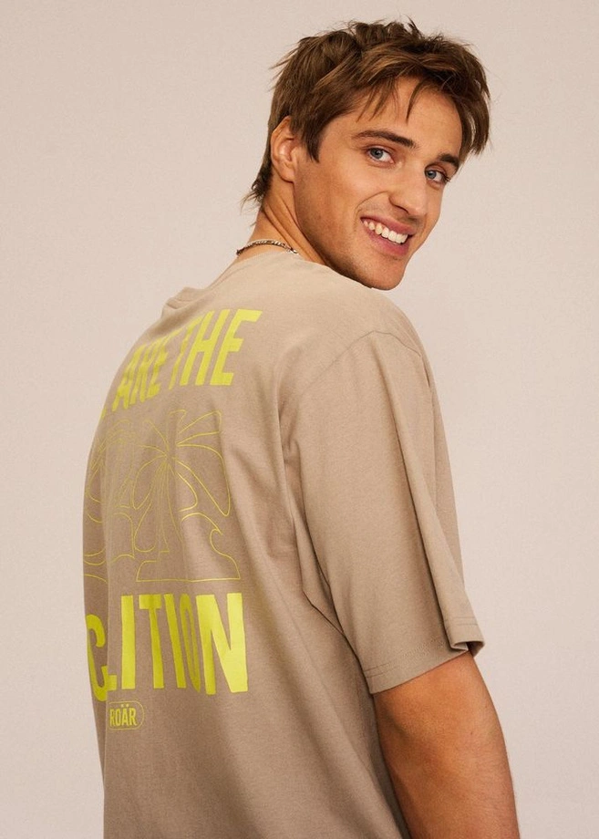 Koszulka męska t-shirt Coalition CLTN T Neon beżowa