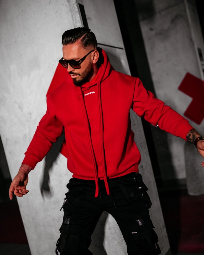 Bluza męska z kapturem Olavoga Vinta czerwona