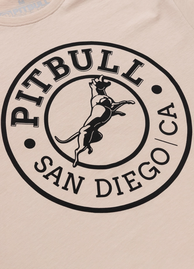 Koszulka męska T-Shirt Pit Bull Pitbull San Diego CA ultra kremowa