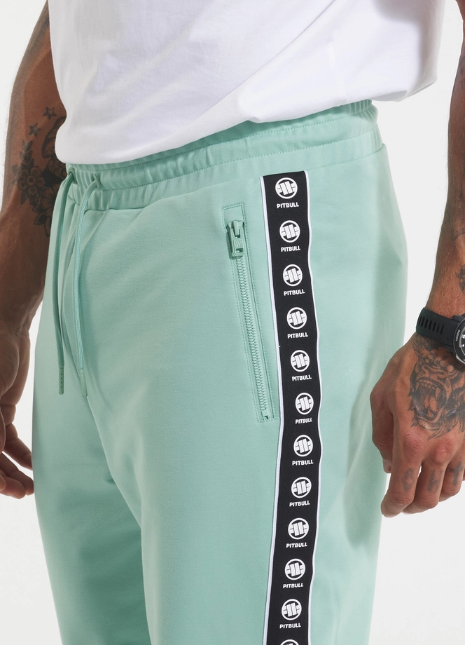 Spodnie męskie dresowe Pitbull Pit Bull Tape Nugget miętowy zielony