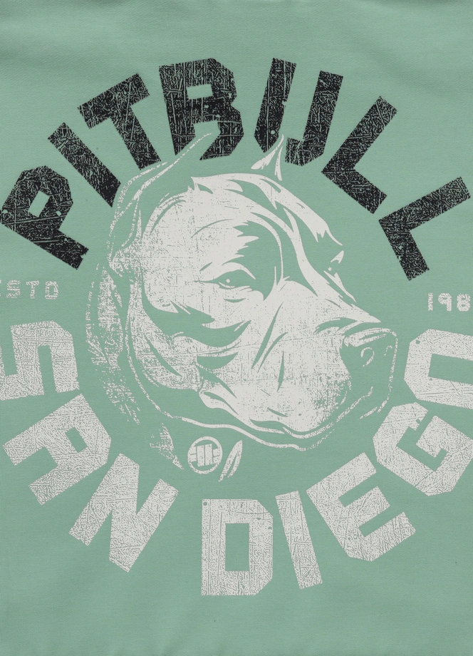 Bluza męska z kapturem Pitbull Pit Bull Dog SD ZIP miętowa zielona