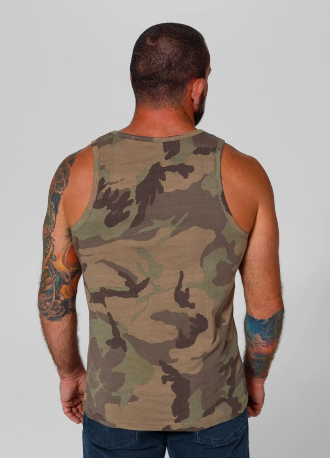Koszulka męska tank top Pitbull Small Hilltop woodland camo