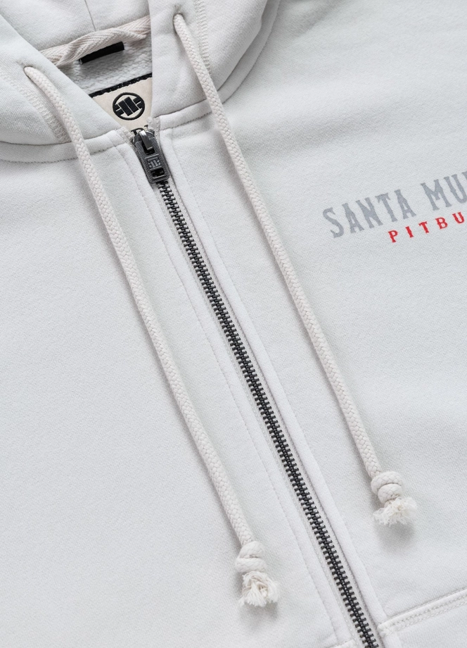 Bluza damska rozpinana z kapturem Pitbull Washed Santa Muerte biała