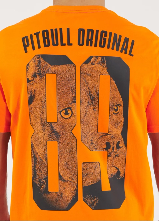 Koszulka męska T-Shirt Pit Bull Pitbull Eighty Nine Dog 25 pomarańczowa
