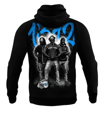 Bluza męska z kapturem Public Enemy 1.3.1.2 black/blue hoodie czarna