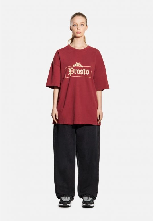 Koszulka męska t-shirt oversize Prosto Bull czerwona