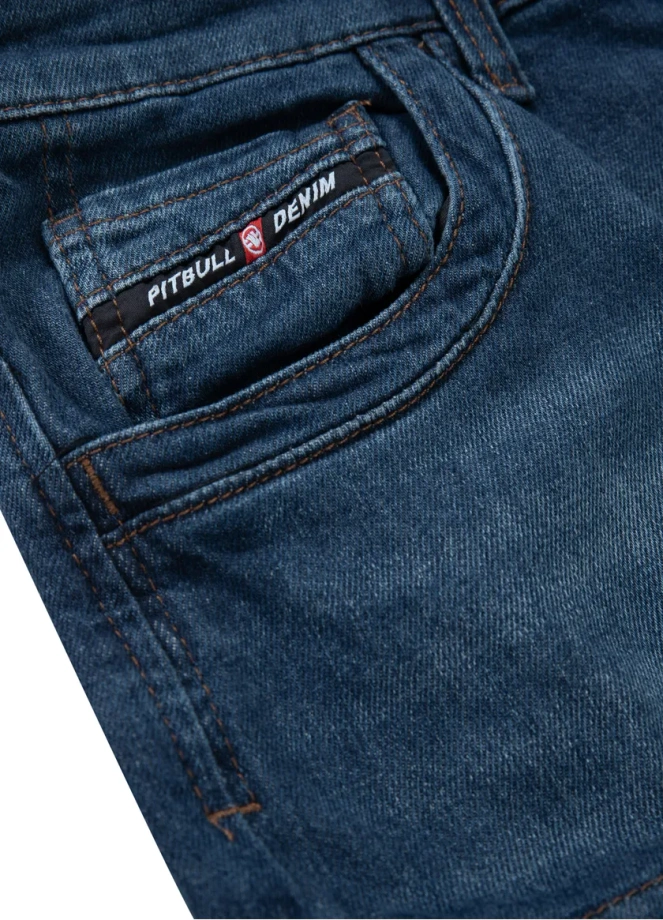 Spodenki szorty jeans bojówki męskie Pitbull Navy Wash Longspur granatowe