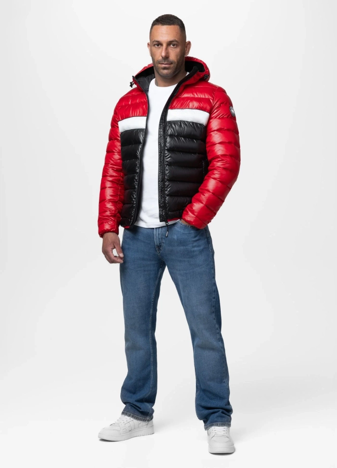 Kurtka męska zimowa Pit Bull Shatto czarno/czerwona