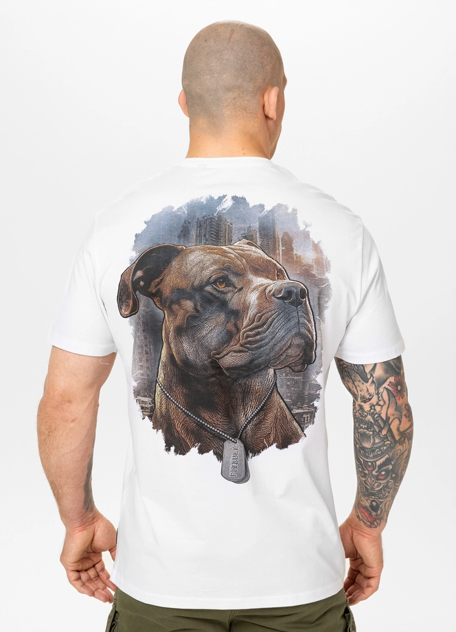Koszulka męska T-Shirt Pit Bull Pitbull Hero biała
