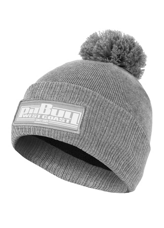 Czapka zimowa z pomponem Pit Bull Classic One Tone Boxing Beanie Bubble szara