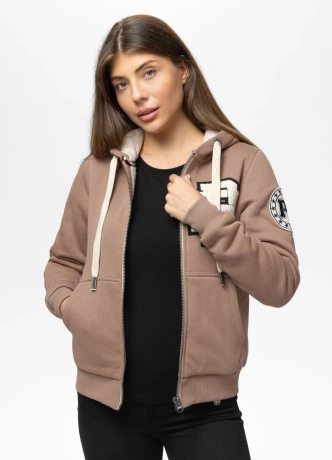 Bluza damska z kapturem ZIP Pit Bull Ruffina PB jasno brązowa