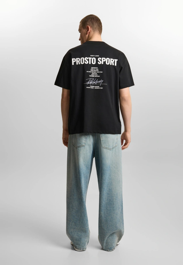 Koszulka męska t-shirt oversize Prosto Club czarna