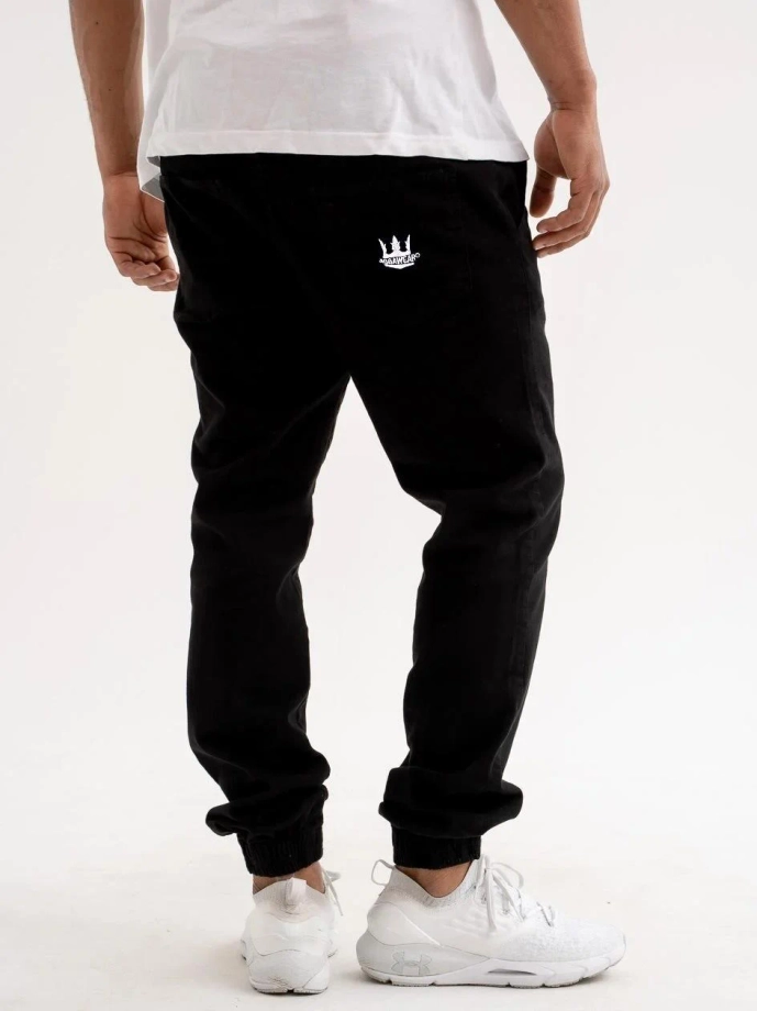 Spodnie męskie Jogger Jeans Jigga Wear Crown czarne