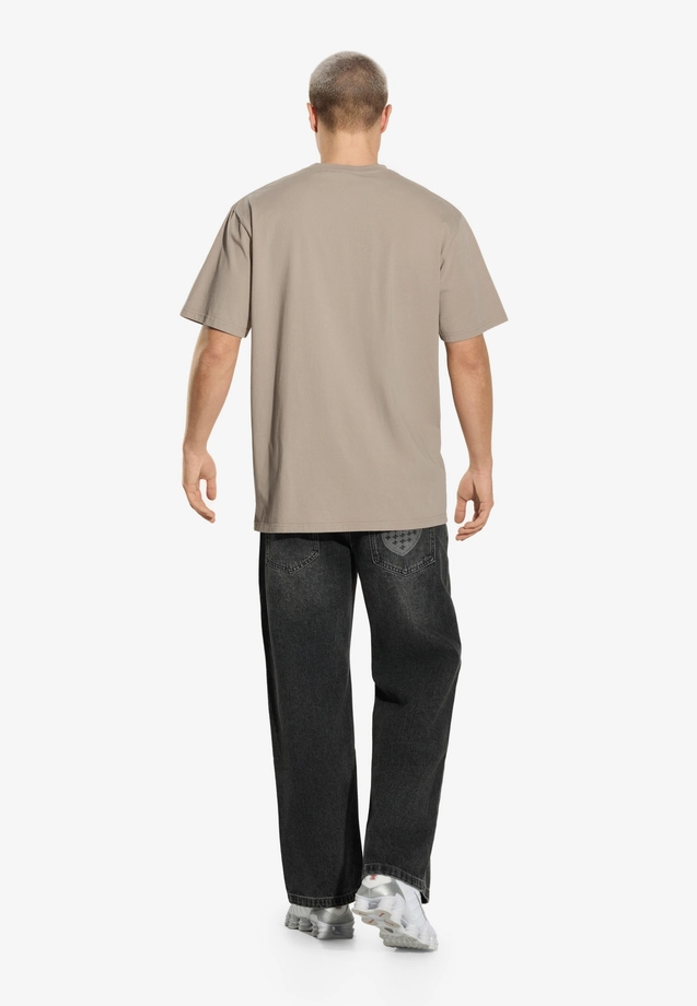 Koszulka męska t-shirt Prosto Team beżowa