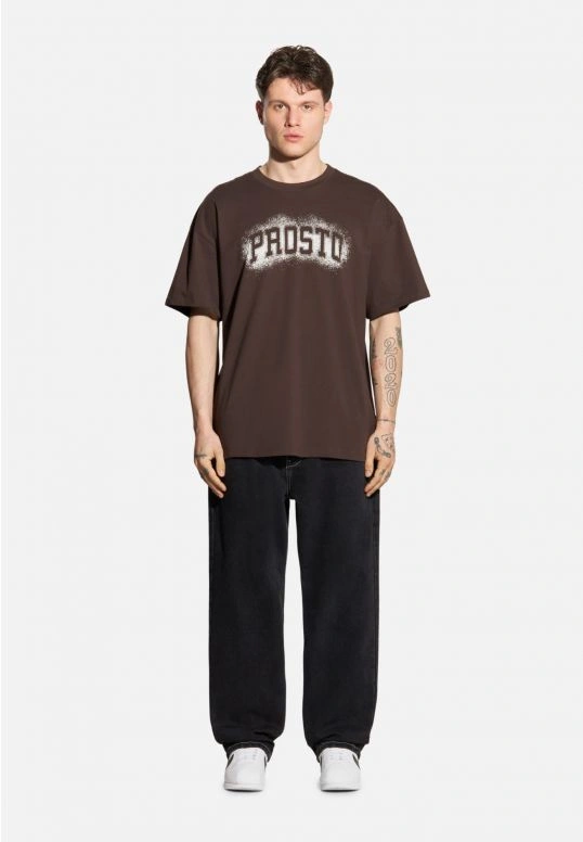 Koszulka męska t-shirt oversize Prosto Jung brązowa