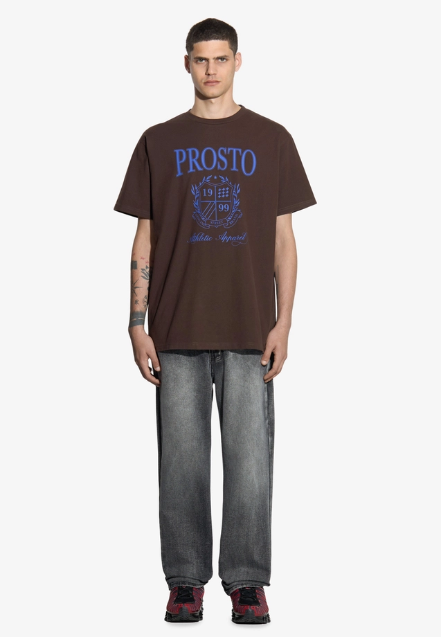 Koszulka męska t-shirt Prosto Plurt brązowa