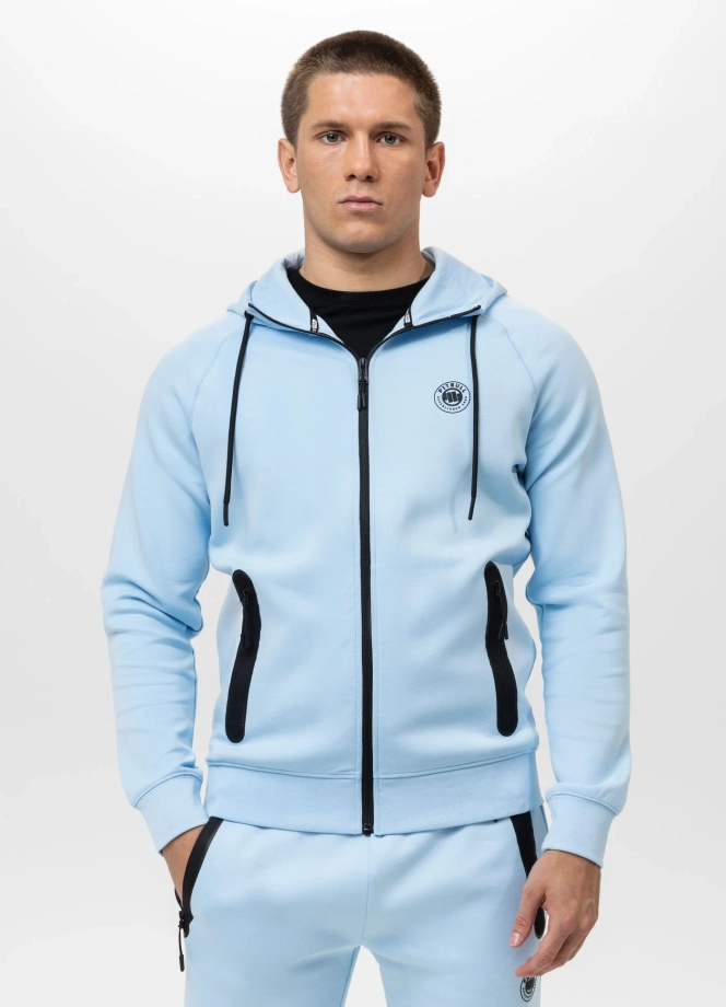 Bluza męska rozpinana z kapturem Pit Bull Dogwood 25 ZIP jasno niebieska