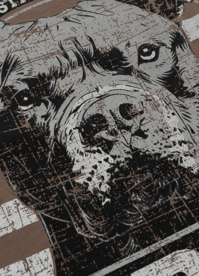 Koszulka męska T-Shirt Pit Bull Pitbull Troublemaker ciemno brązowa