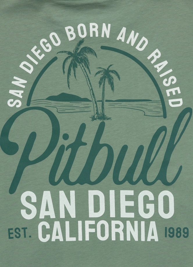 Koszulka męska T-Shirt Pit Bull Pitbull San Diego Born miętowa zielona