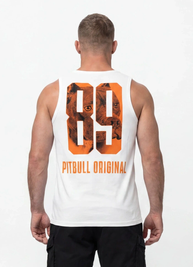 Koszulka męska tank top Pitbull Eighty Nine Dog biała