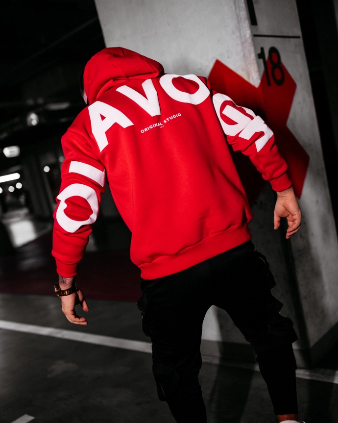 Bluza męska z kapturem Olavoga Vinta czerwona