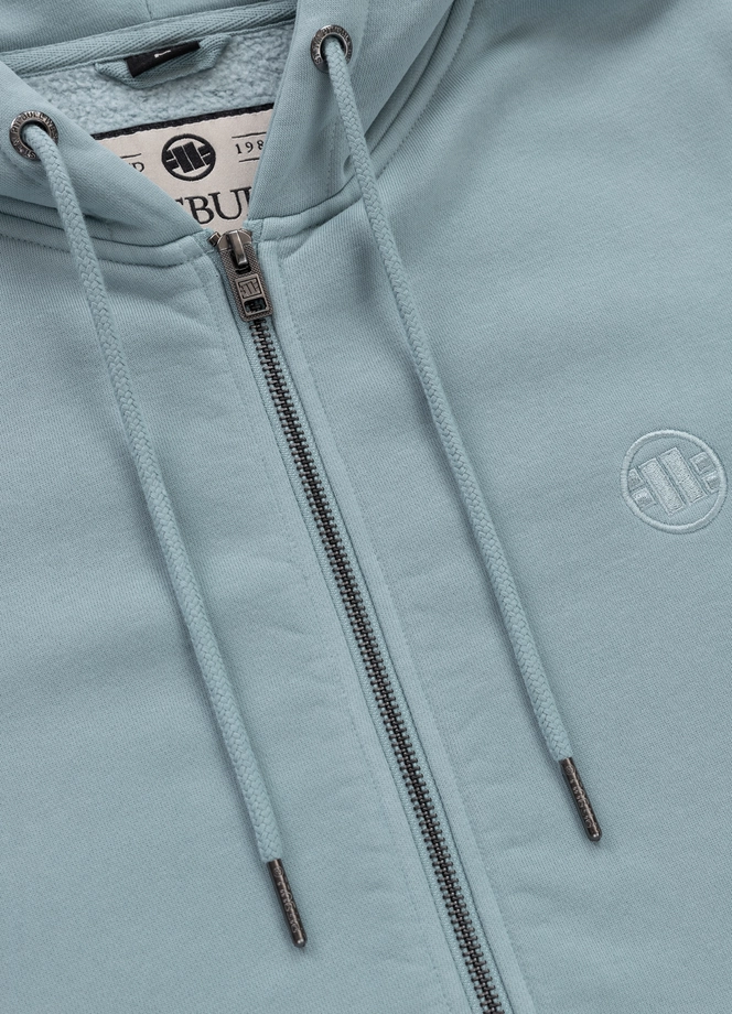 Bluza męska z kapturem Pitbull Pit Bull Lancaster 2 ZIP Washed jasno niebieska