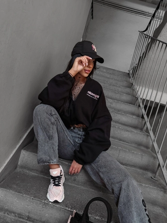 Bluza damska z kapturem Olavoga Tulip czarna