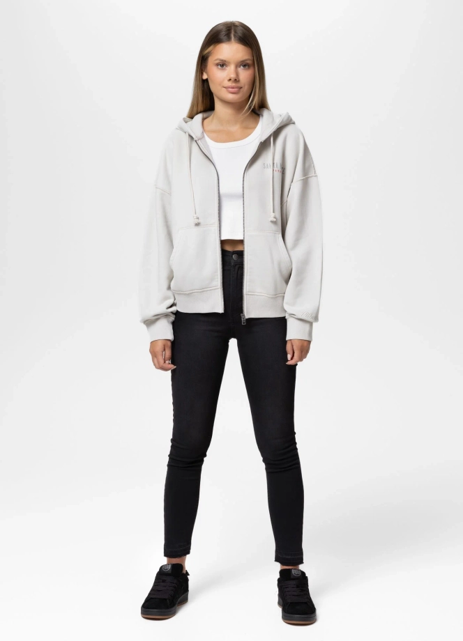 Komplet dresowy damski Pitbull Washed Santa Muerte biała