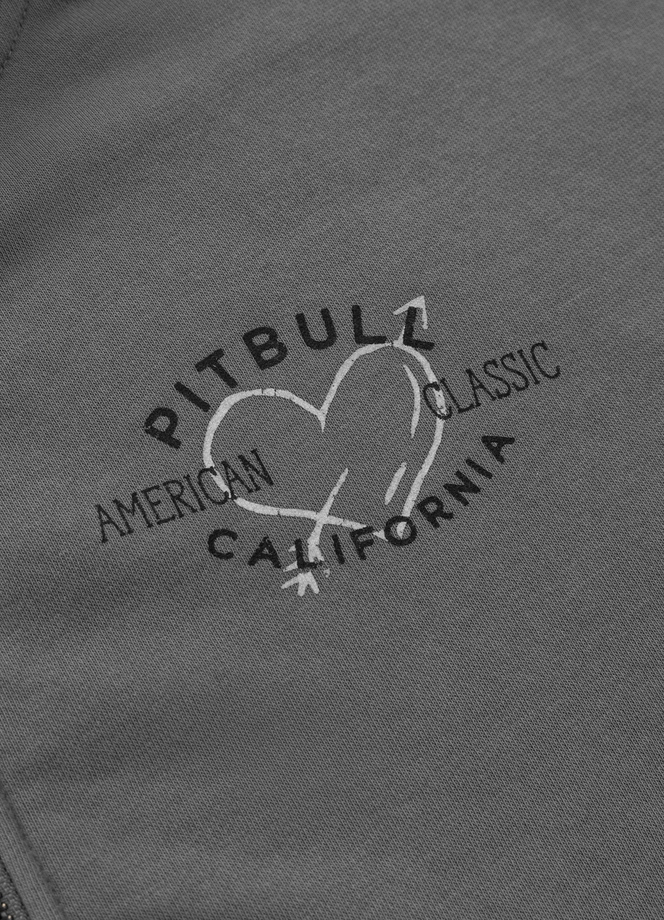 Bluza damska z kapturem Pitbull Manzanita Heart ZIP Washed szara