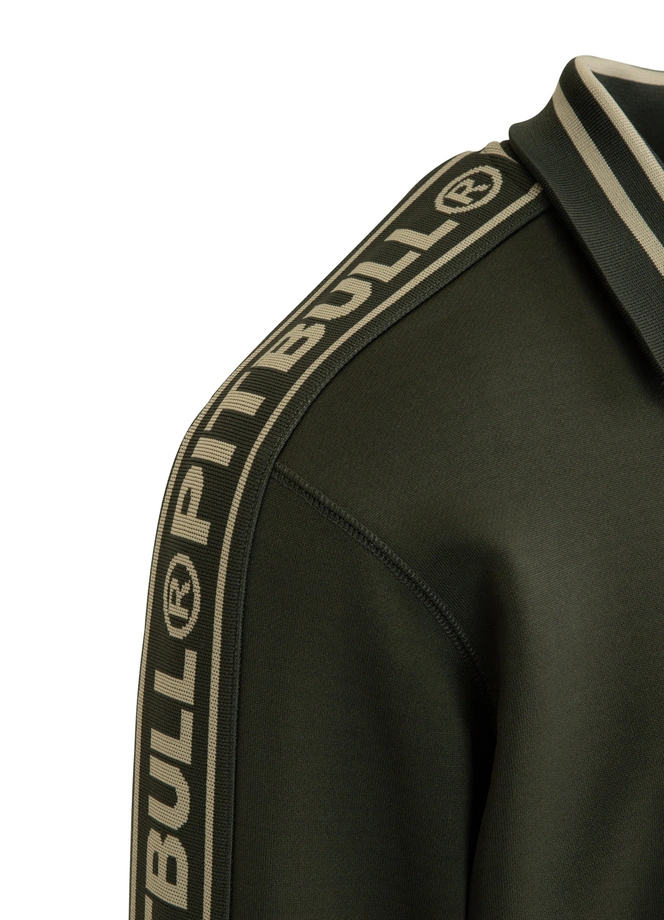 Bluza męska rozpinana Pitbull Pit Bull Tape Logo 25 Trackjacket zielona