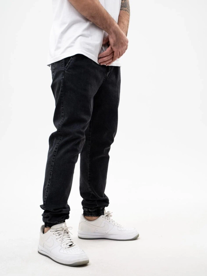 Spodnie męskie Jeans Jogger Jigga Wear Crown ciemno szare