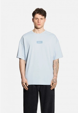 Koszulka męska t-shirt oversize Prosto Box 2.0 jasno niebieska