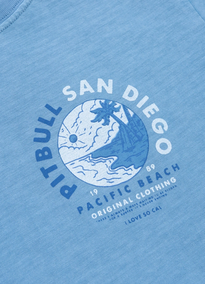 Koszulka damska T-shirt Pit Bull Planet Surf sprany niebieski