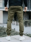 Spodnie Materiałowe męskie Jogger Jigga Wear Crown zielone/czarne