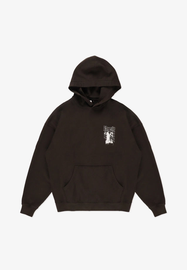 Bluza męska z kapturem Prosto Shadow sprany czarny