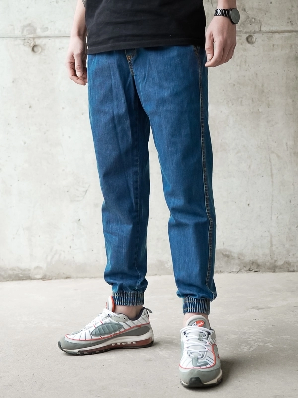 Spodnie męskie jogger jeans Środowisko Miejskie Laur niebieskie