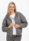 Bluza damska Pit Bull Manzanita Pitbull hooded zip szara