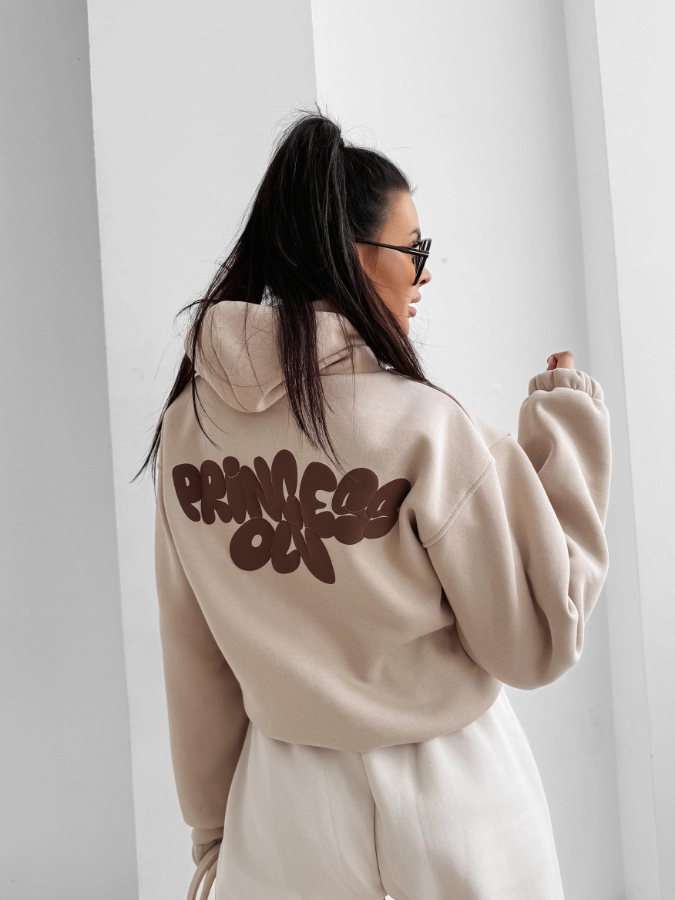 Bluza damska z kapturem Olavoga Frost Layer beżowa